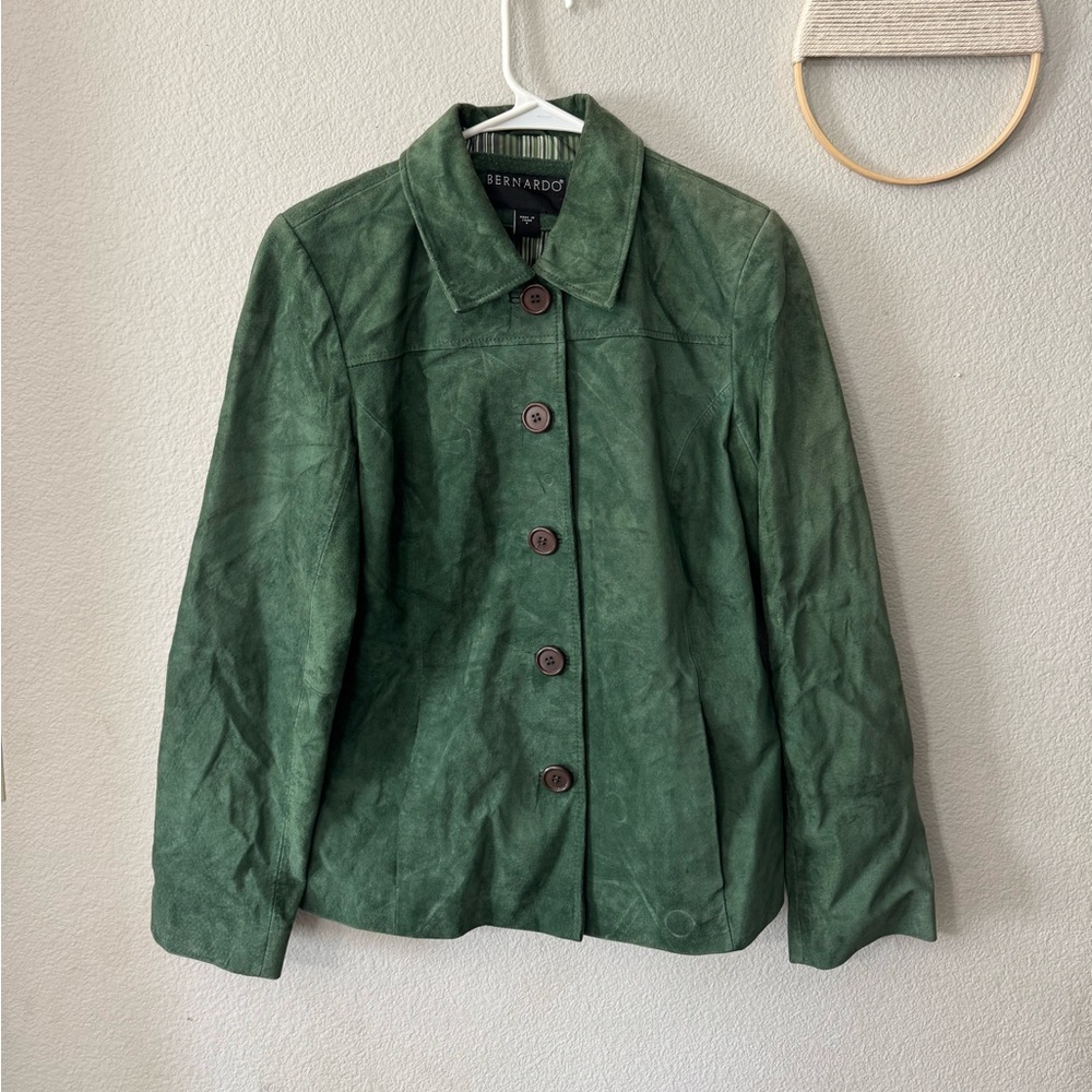 Bernardo Women's Forest Green Leather Jacket